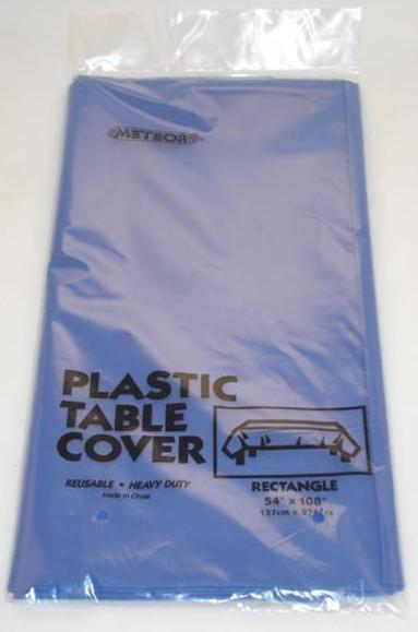 Royal Blue Plastic Table Cover ~ Rectangle